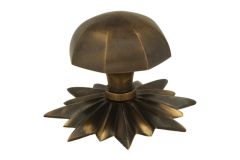 Voordeurknop met sterrozet in messing verouderd