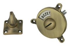 Bouton de condamnation avec voyant Vrij/Bezet laiton patiné