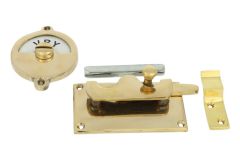 Verrou de porte de WC Vrij/Bezet en laiton poli 92x52 mm
