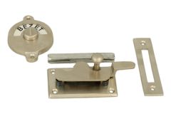 Verrou de porte de WC Vrij/Bezet en nickel satiné 70x39 mm