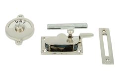 Verrou de porte de WC Vrij/Bezet en laiton nickelé 70x39 mm