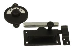 Verrou de porte de WC Vrij/Bezet noir